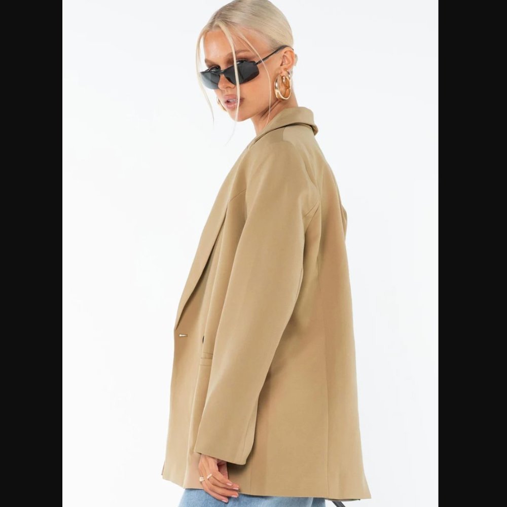 Princess Polly Lioness Wyoming Mocha Tan Oversized Blazer XL - Picture 5 of 11